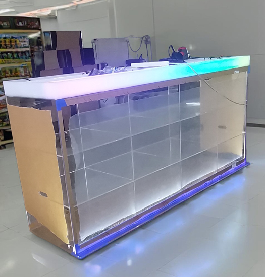 美杰亚克力定制案例实拍(clear-acrylic-case-blue-led)