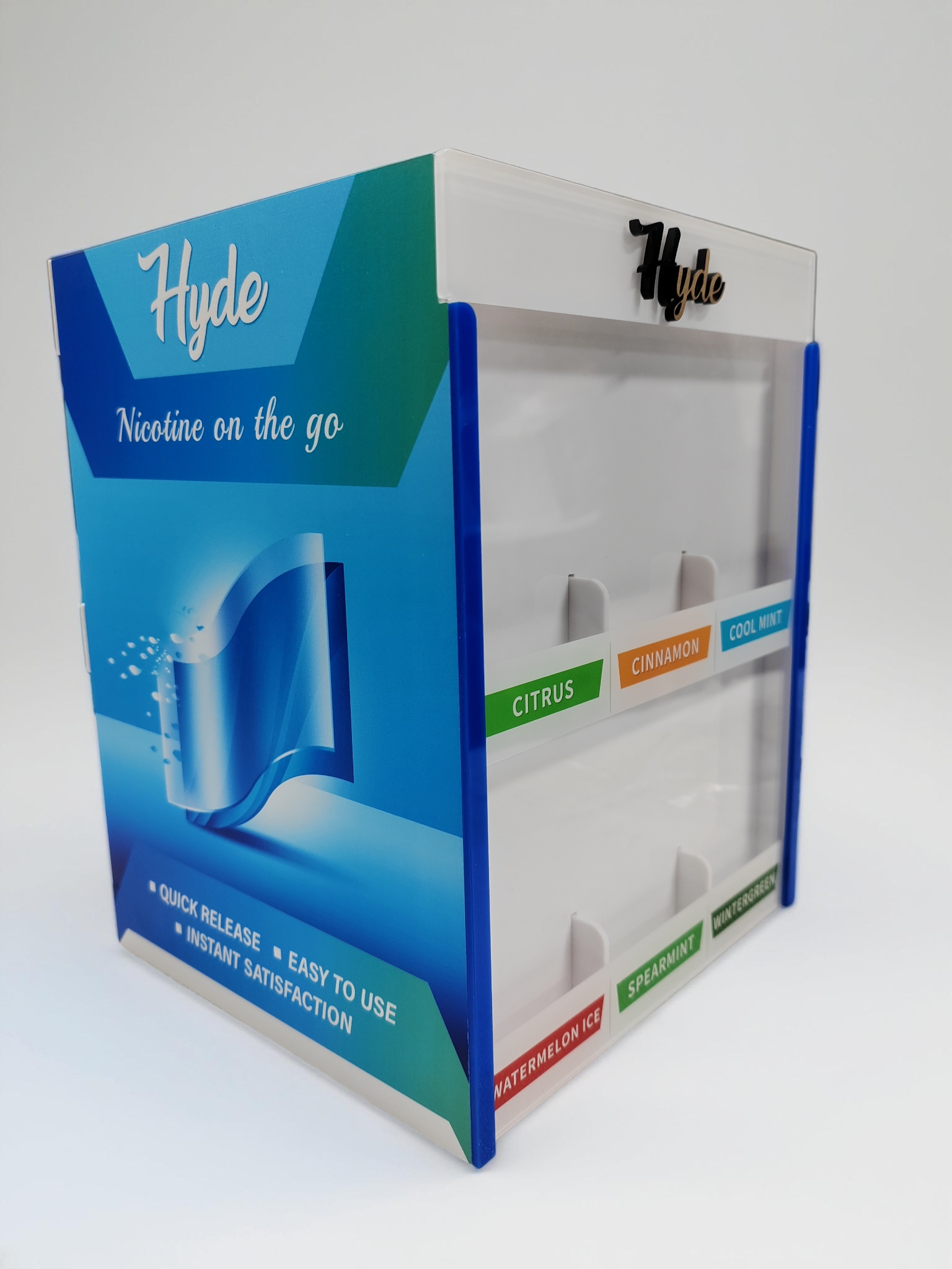 美杰亚克力定制案例实拍(web-blue-acrylic-product-display-side)